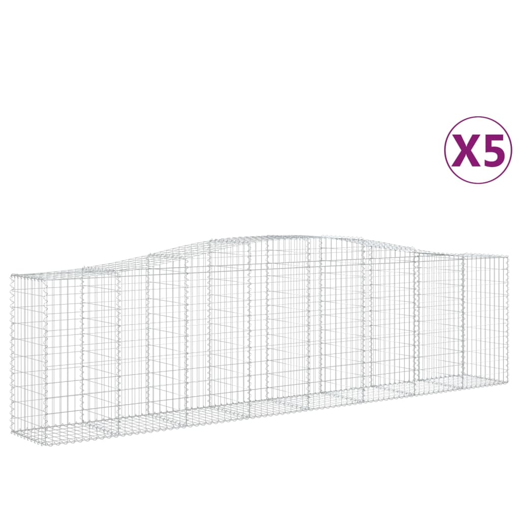 vidaXL Kaarevat kivikorit 5 kpl 400x50x100/120 cm galvanoitu rauta