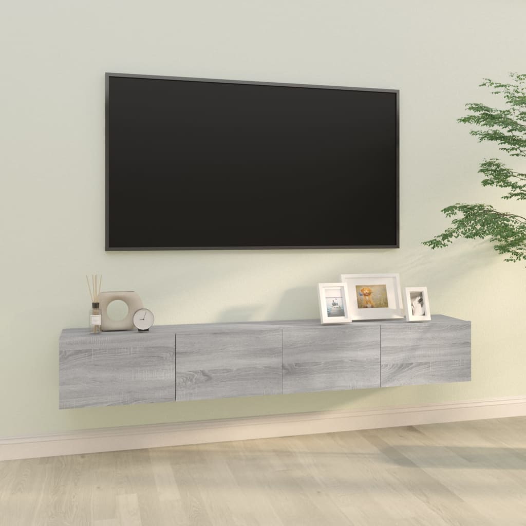 vidaXL TV-seinäkaapit 2 kpl harmaa Sonoma 100x30x30 cm tekninen puu