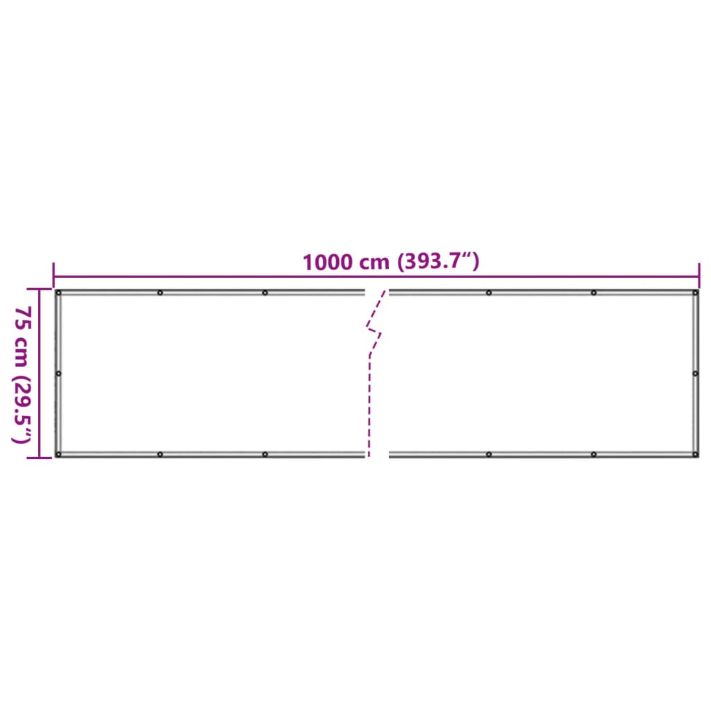 vidaXL Parvekkeen yksityisyyssuoja antrasiitti 1000x75 cm PVC