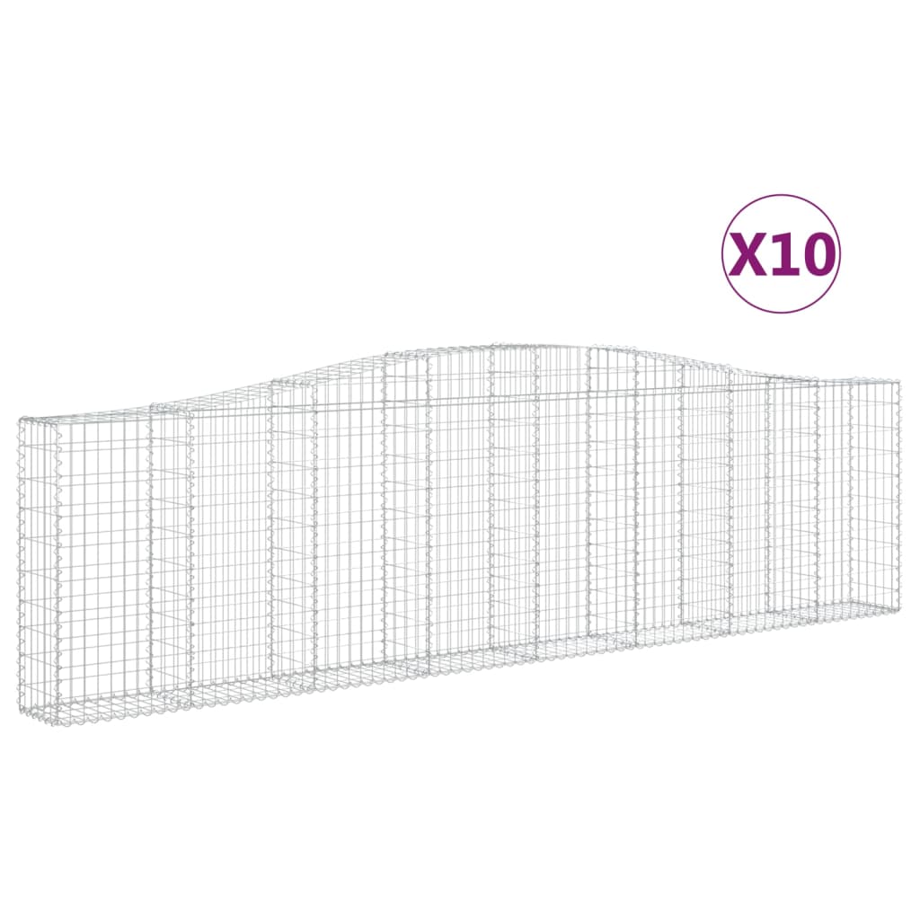 vidaXL Kaarevat kivikorit 10 kpl 400x30x100/120 cm galvanoitu rauta