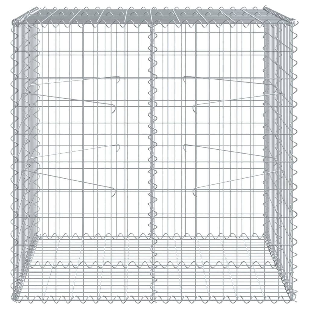 vidaXL Kivikori katolla 100x100x100 cm galvanoitu rauta