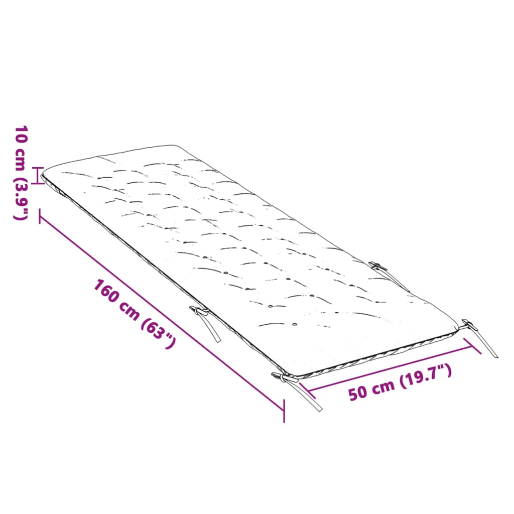 vidaXL Aurinkotuolin pehmuste musta 160x50x10 cm mikrokuitu