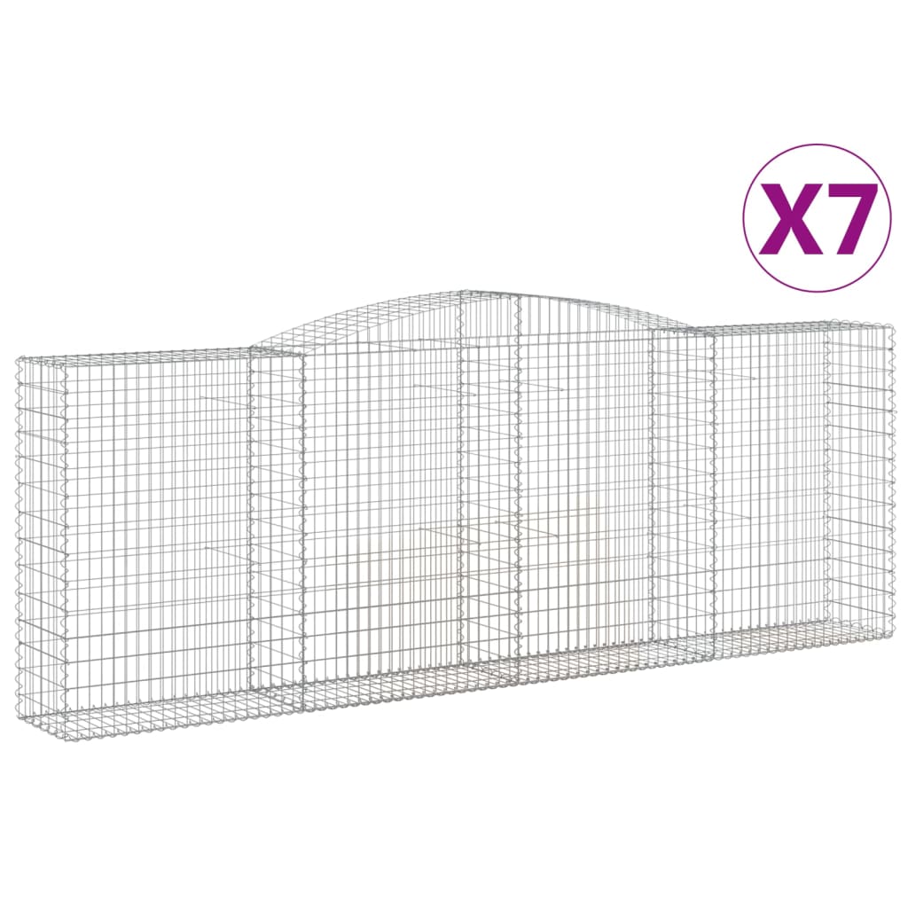 vidaXL Kaarevat kivikorit 7 kpl 400x50x140/160 cm galvanoitu rauta