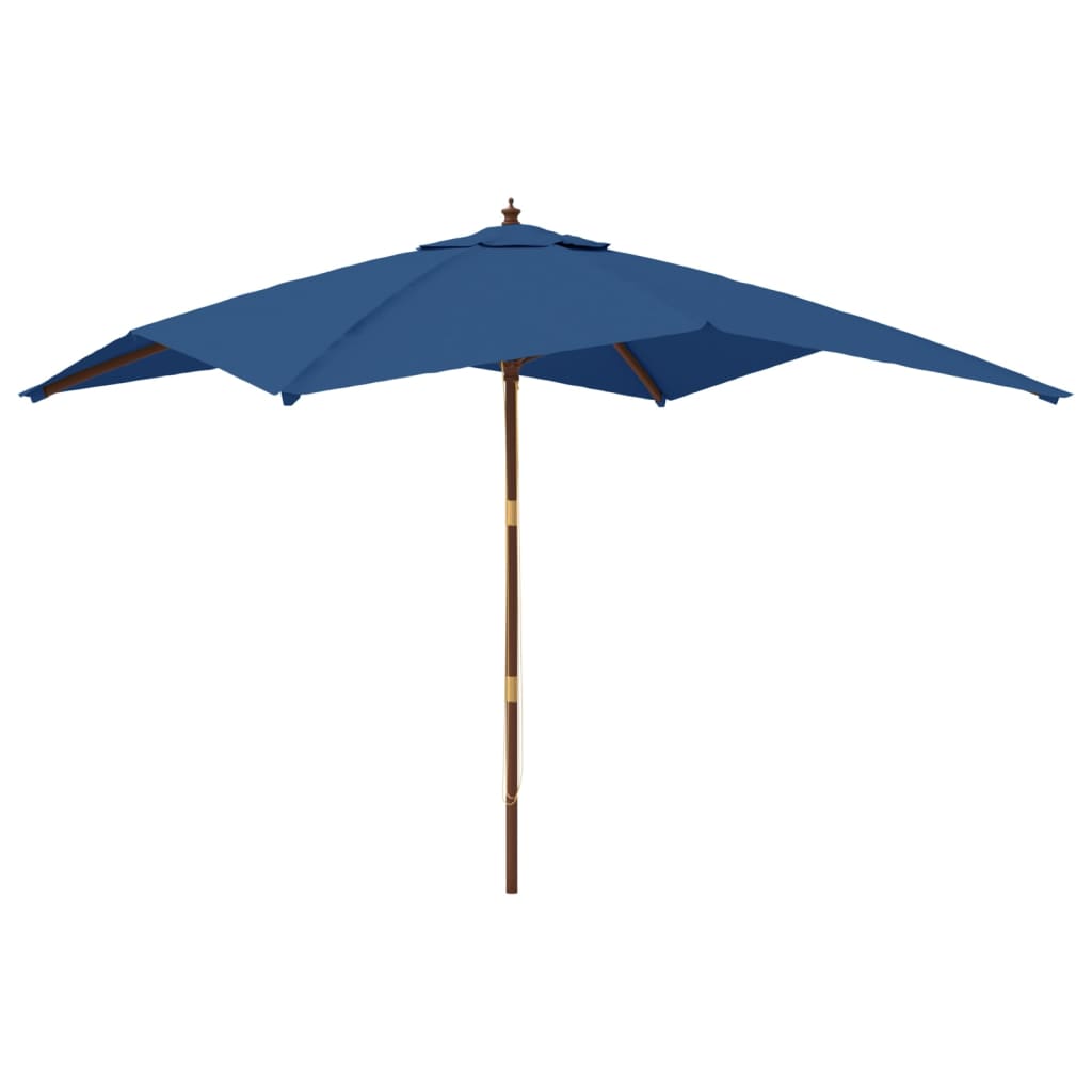 vidaXL Puutarhan aurinkovarjo puutolppa taivaansininen 300x300x273 cm