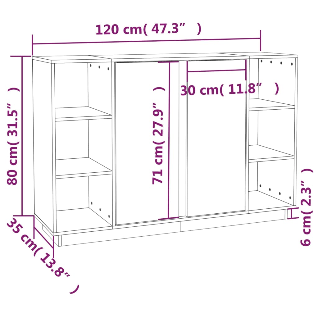 vidaXL Senkki hunajanruskea 120x35x80 cm täysi mänty