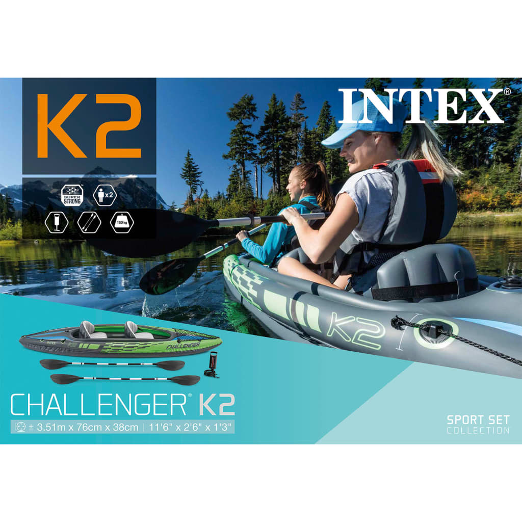 Intex Täytettävä kajakki Challenger K2 351x76x38 cm 68306NP