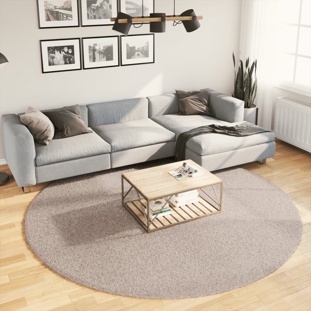 vidaXL Pörrömatto PAMPLONA korkeanukka moderni beige Ø 240 cm