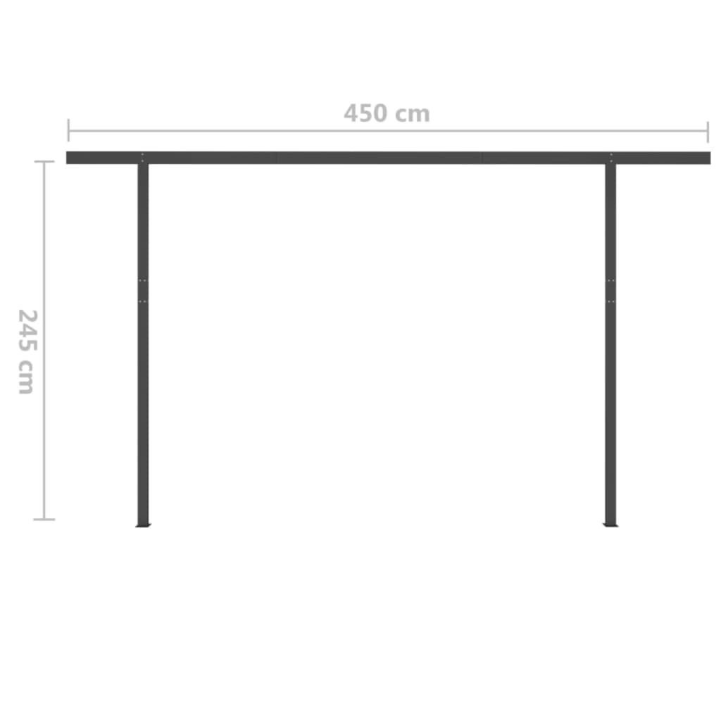 vidaXL Sisäänkelattava markiisi LED/tuulisensori 4x3 m keltavalkoinen