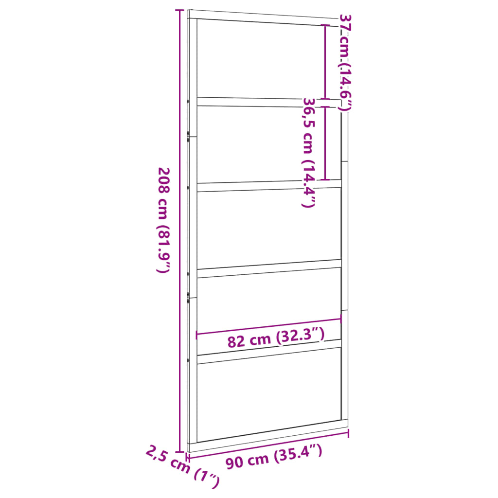 vidaXL Lato-ovi valkoinen 90x208 cm täysi mänty