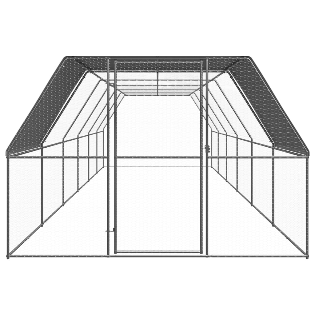 vidaXL Ulkotilan kanahäkki 3x12x2 m galvanoitu teräs