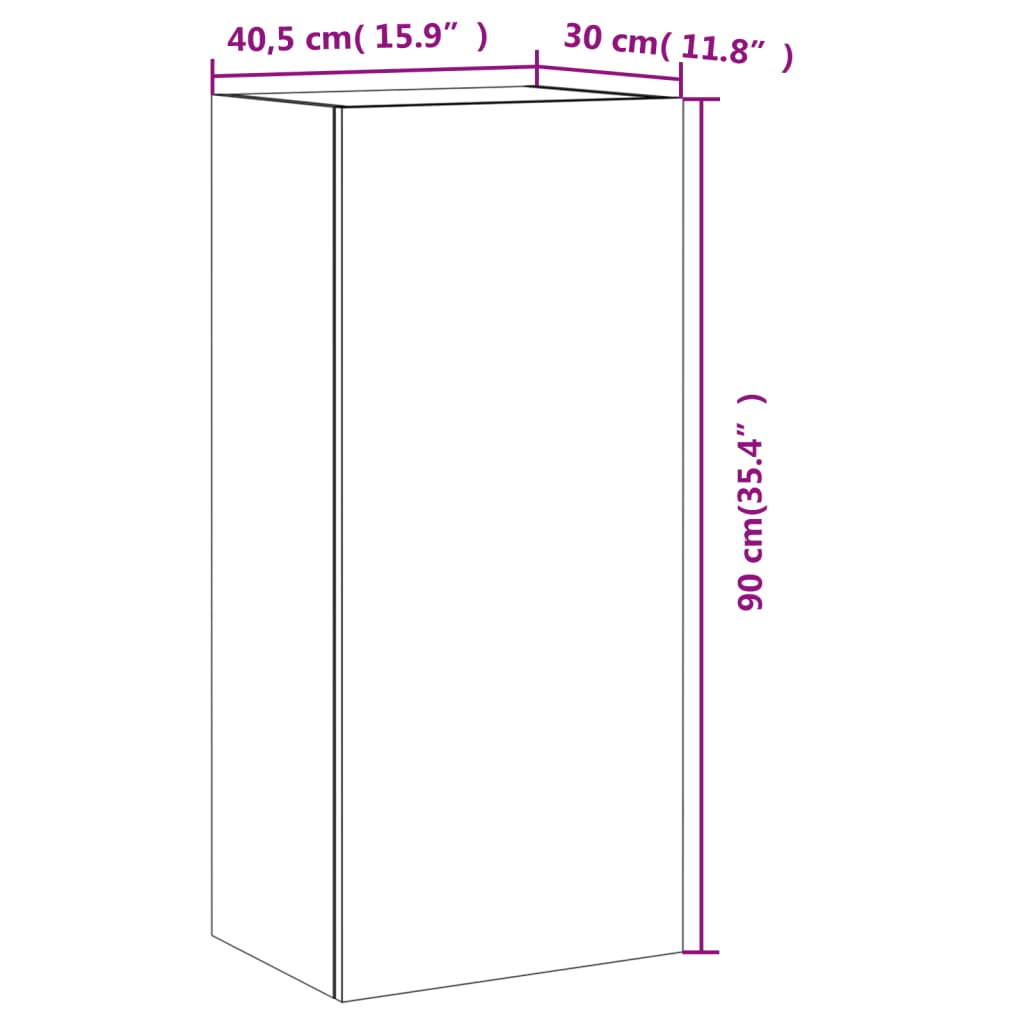 vidaXL TV-seinäkaappi valkoinen 40,5x30x90 cm tekninen puu