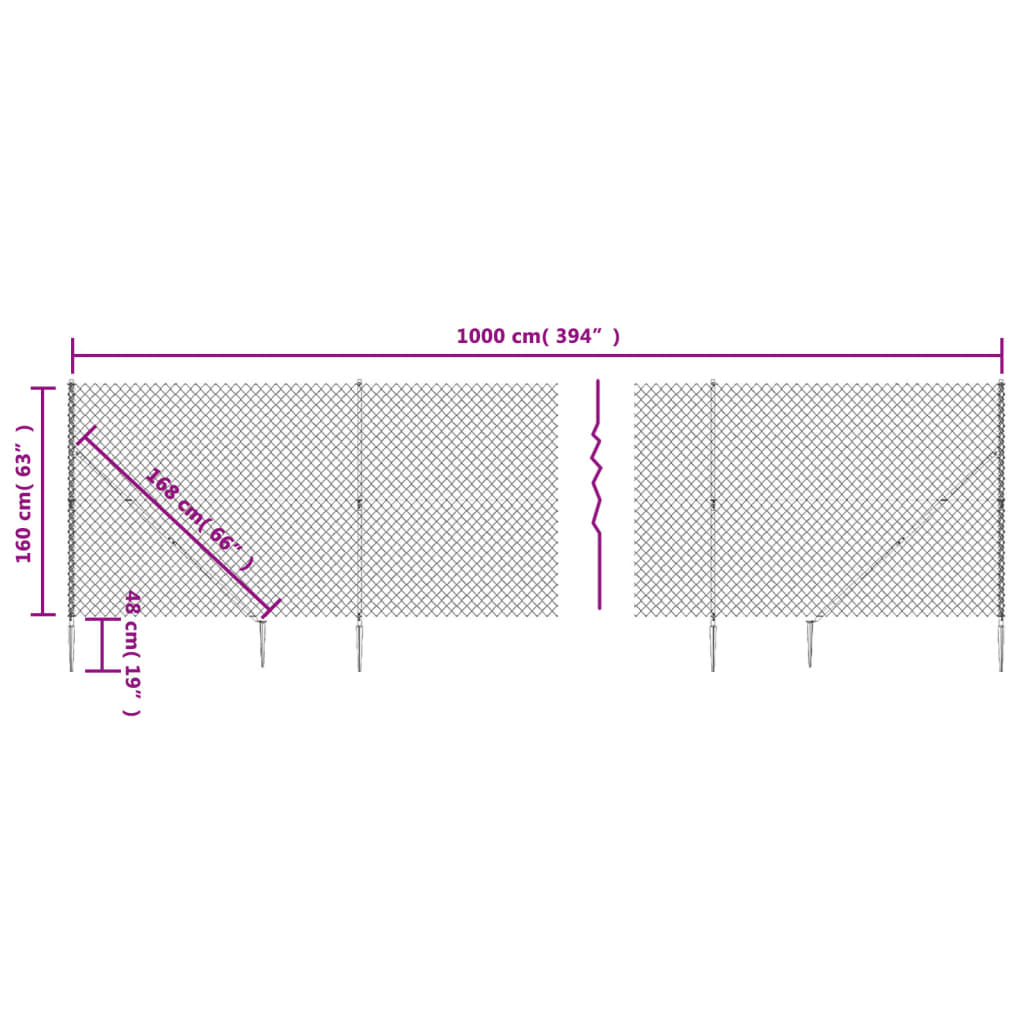 vidaXL Verkkoaita maapiikeillä vihreä 1,6x10 m