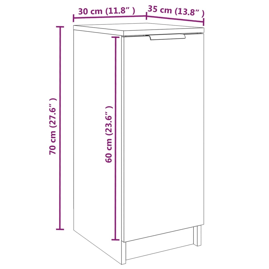 vidaXL Kenkäkaappi musta 30x35x70 cm tekninen puu