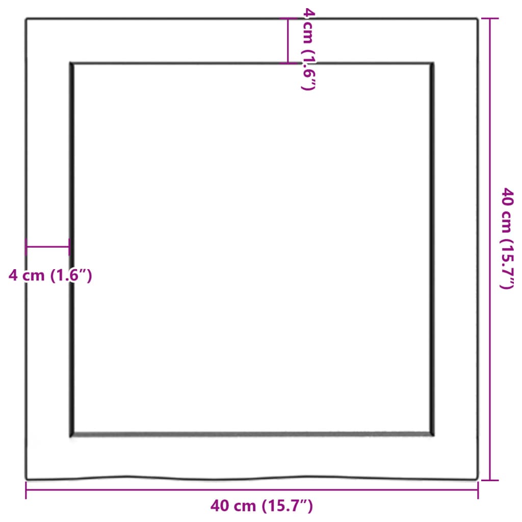 vidaXL Kylpyhuoneen työtaso v.ruskea 40x40x(2-6)cm käsitelty täysi puu