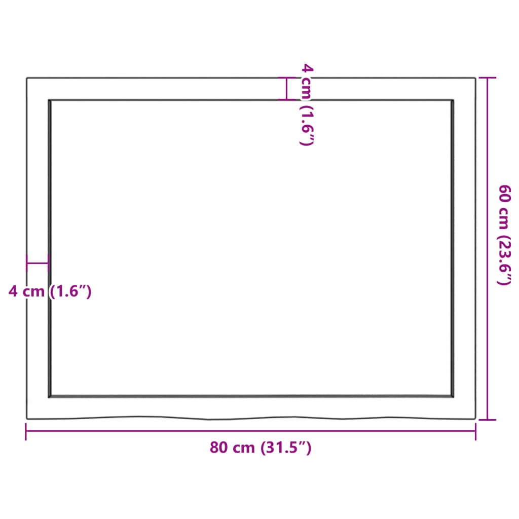 vidaXL Seinähylly vaaleanruskea 80x60x(2-4) cm käsitelty täystammi