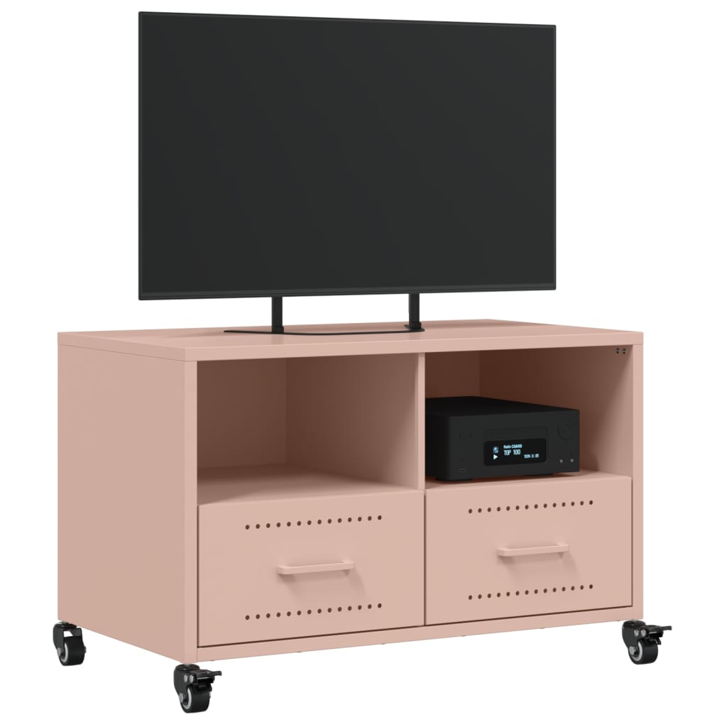 vidaXL TV-taso pinkki 68x39x43,5 cm teräs