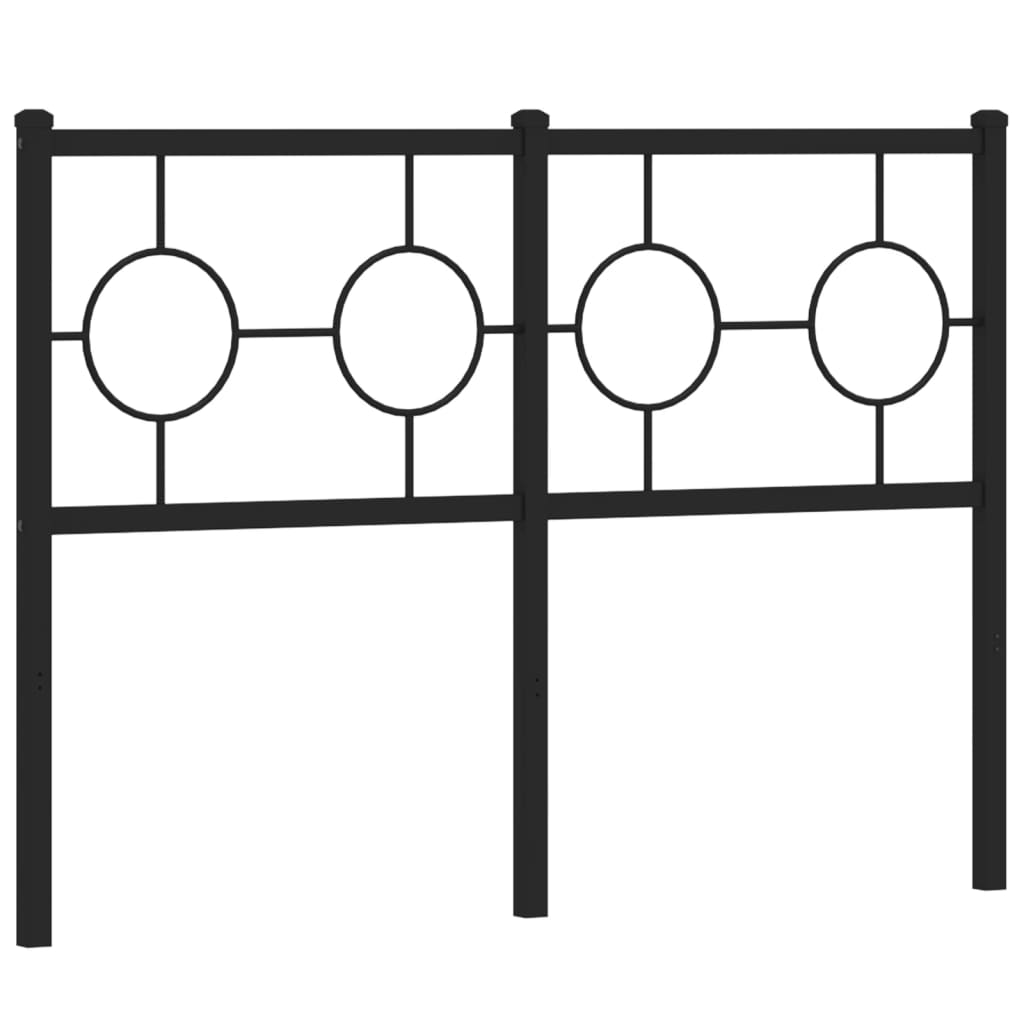 vidaXL Metallinen sängynpääty musta 120 cm