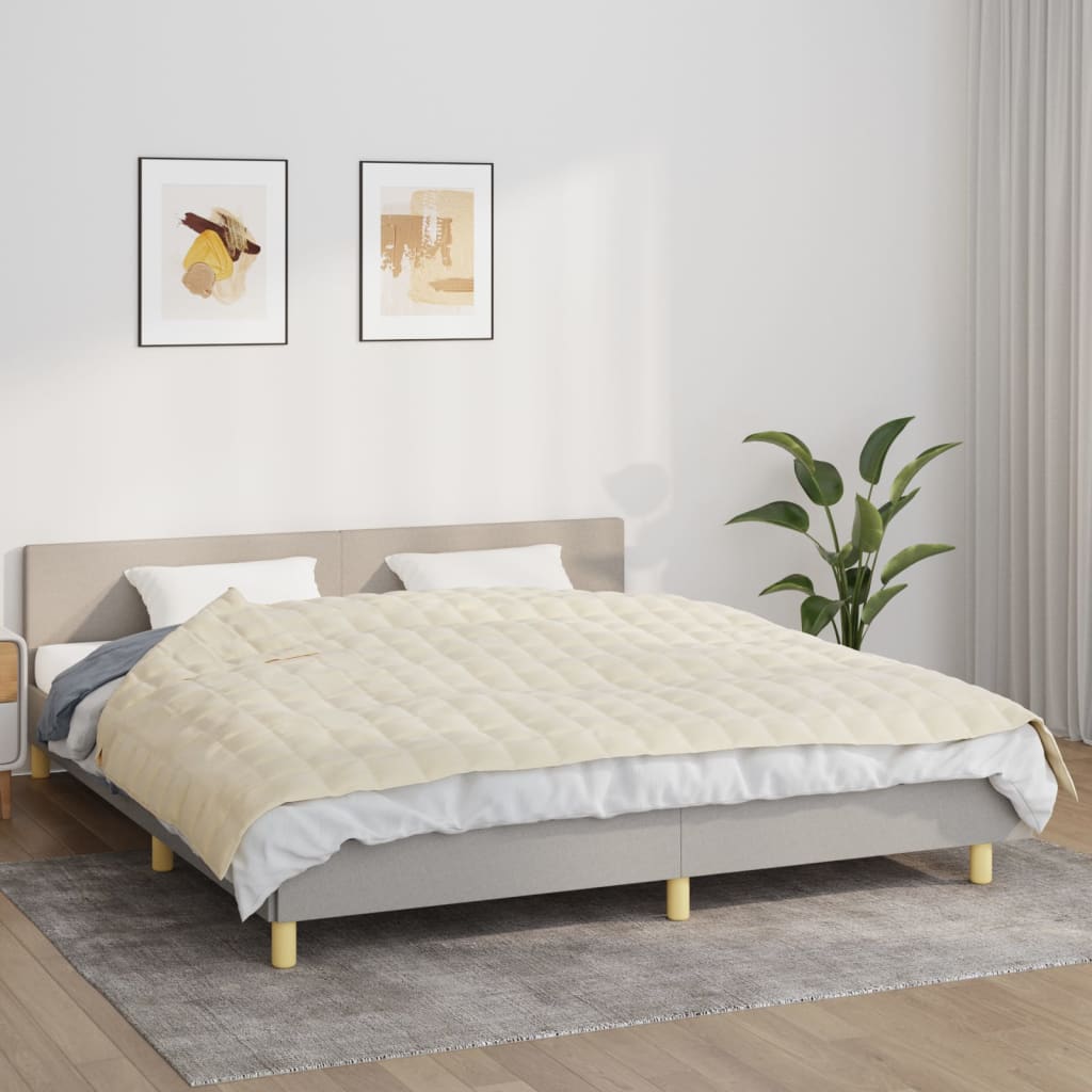 vidaXL Painopeitto vaalea kerma 155x220 cm 7 kg kangas