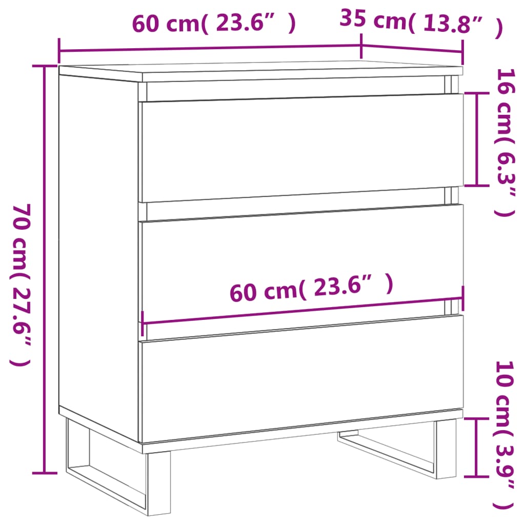 vidaXL Senkki savutammi 60x35x70 cm tekninen puu