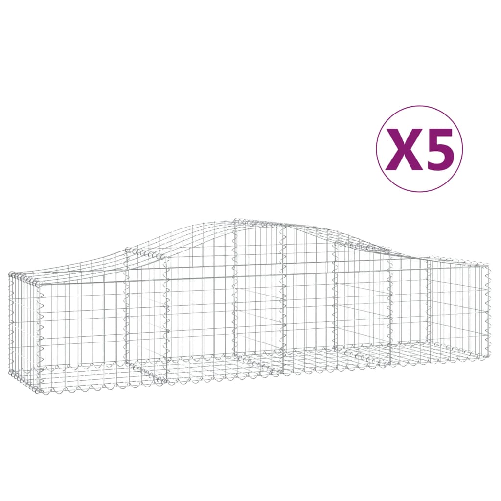 vidaXL Kaarevat kivikorit 5 kpl 200x50x40/60 cm galvanoitu rauta