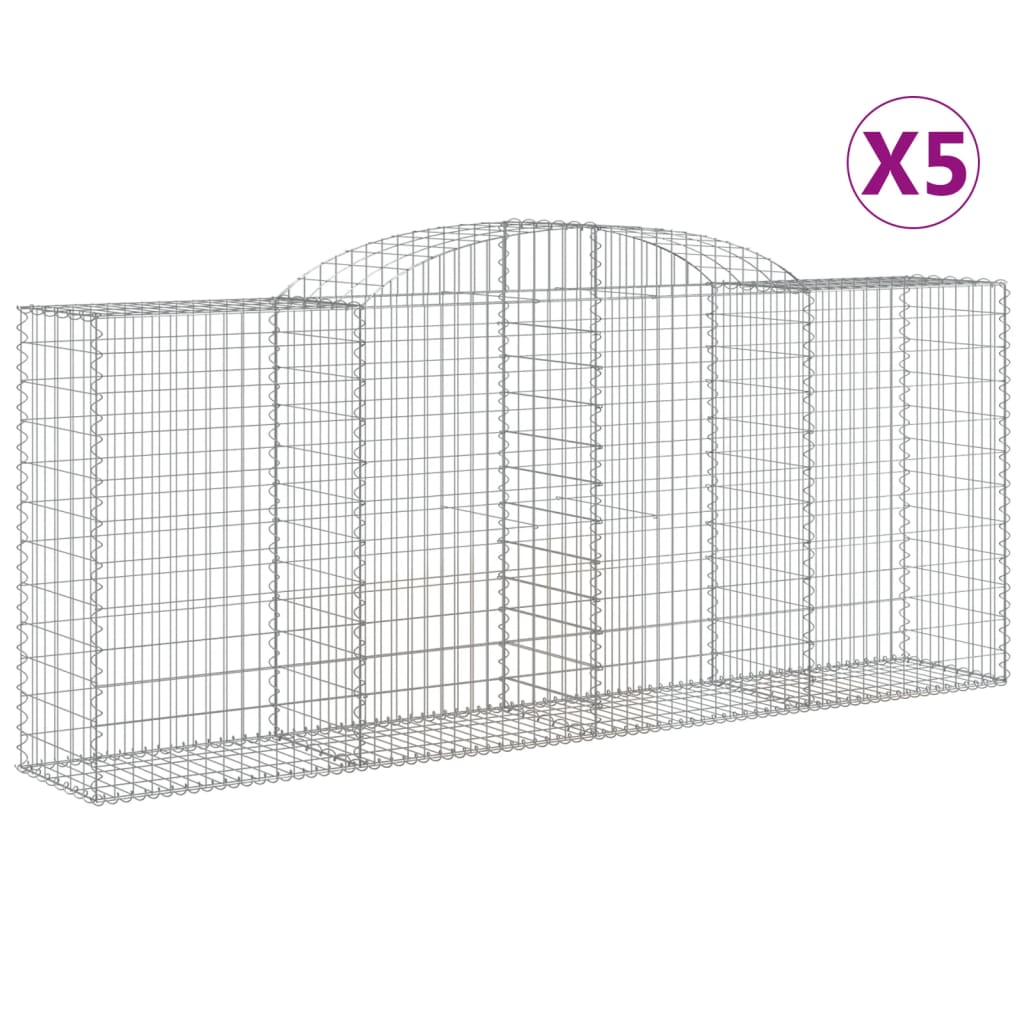 vidaXL Kaarevat kivikorit 5 kpl 300x50x120/140 cm galvanoitu rauta