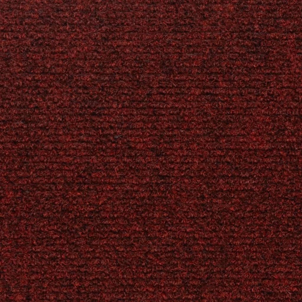vidaXL Itsekiinnittyvät porrasmatot suorakaide 15 kpl 60x25cm punainen