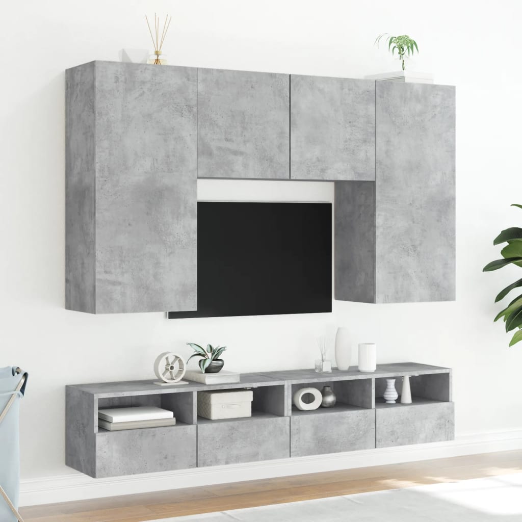 vidaXL TV-seinäkaapit 2 kpl betoninharmaa 100x30x30 cm tekninen puu