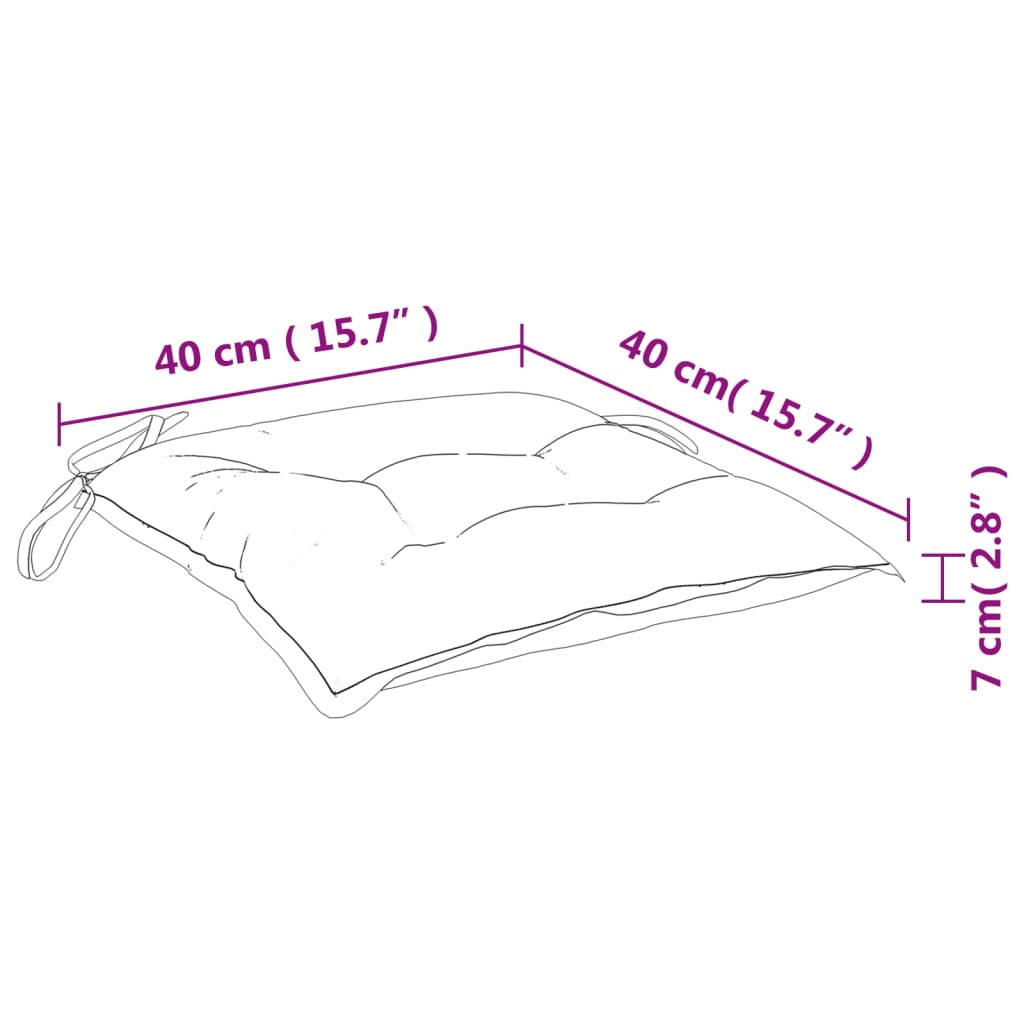 vidaXL Istuintyyny 6 kpl turkoosi 40x40x7 cm kangas