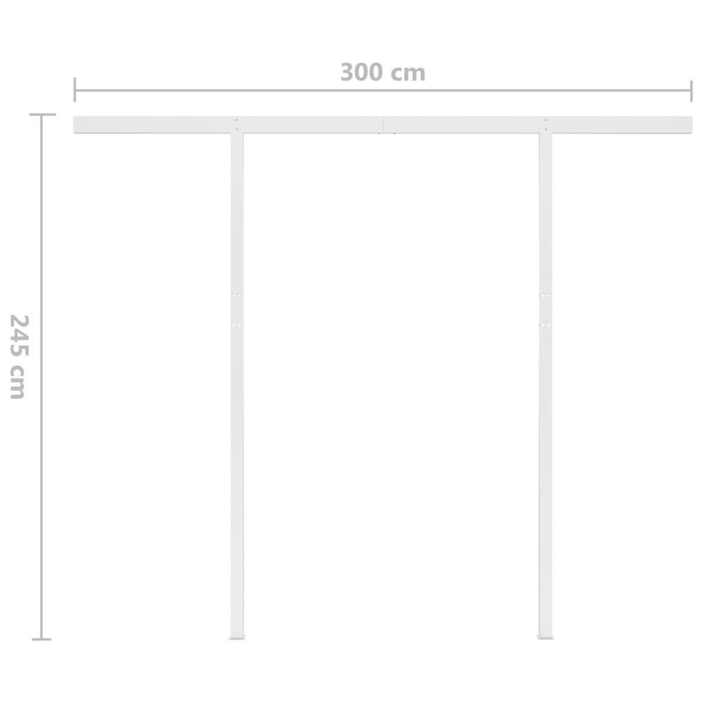 vidaXL Manuaalisesti kelattava markiisi tolpilla 3,5x2,5 m keltavalk.