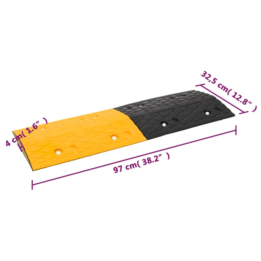 vidaXL Nopeustöyssy keltainen ja musta 97x32,5x4 cm kumi