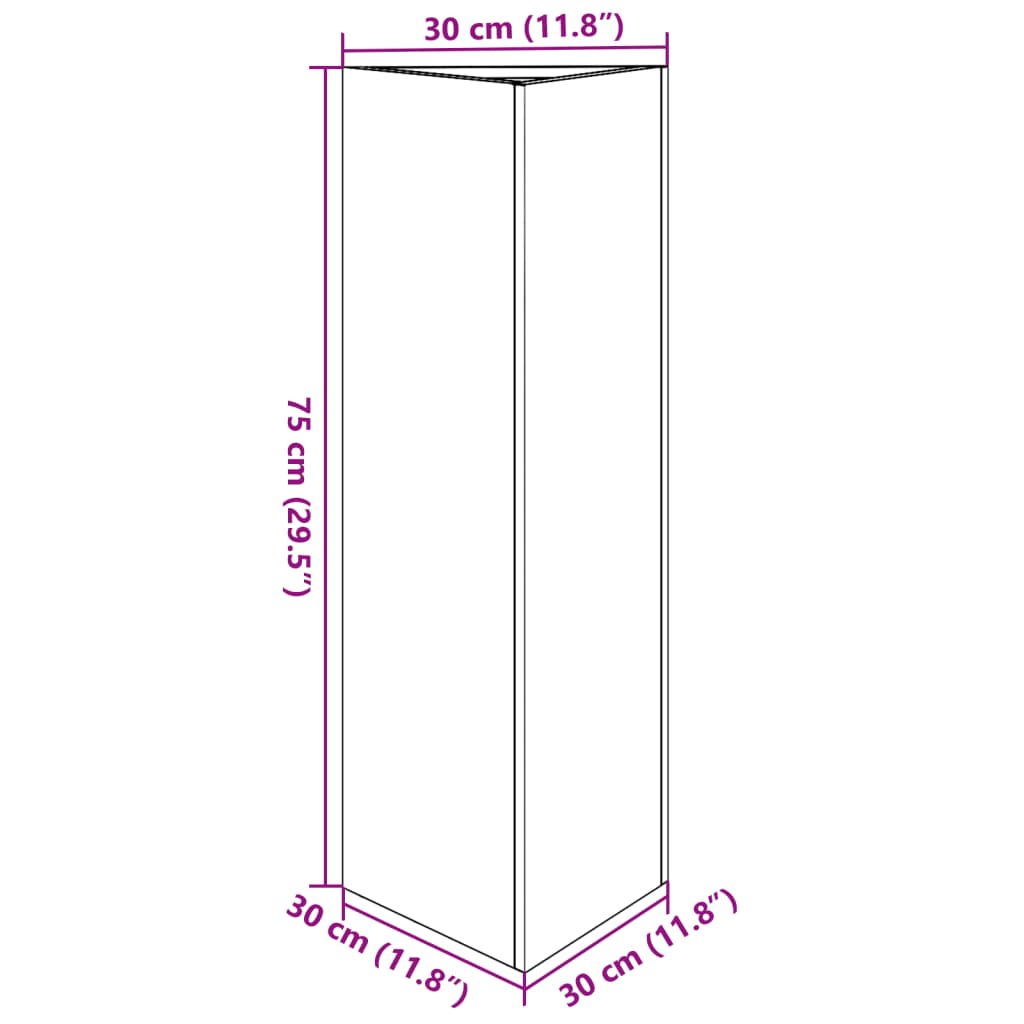 vidaXL Puutarhakukkalaatikko musta kolmio 30x26x75 cm teräs