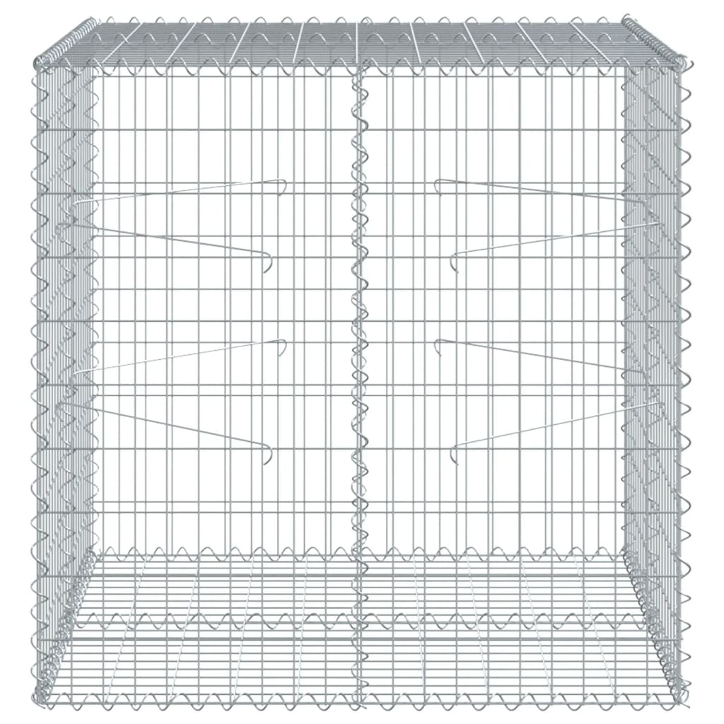 vidaXL Kivikori katolla 100x100x100 cm galvanoitu rauta