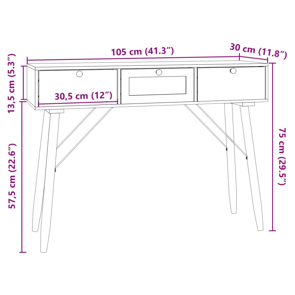 vidaXL TV-taso ovilla 105x30x45 cm tekninen puu