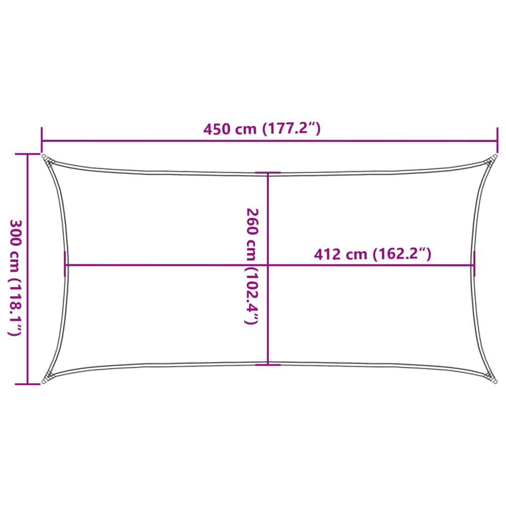 vidaXL Aurinkopurje hiekka 4,5x3 m 100% Oxford polyesteri