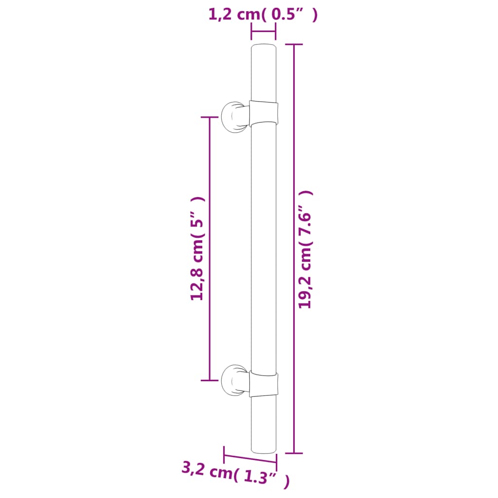 vidaXL Kaapin kahvat 20 kpl pronssi 128 mm ruostumaton teräs