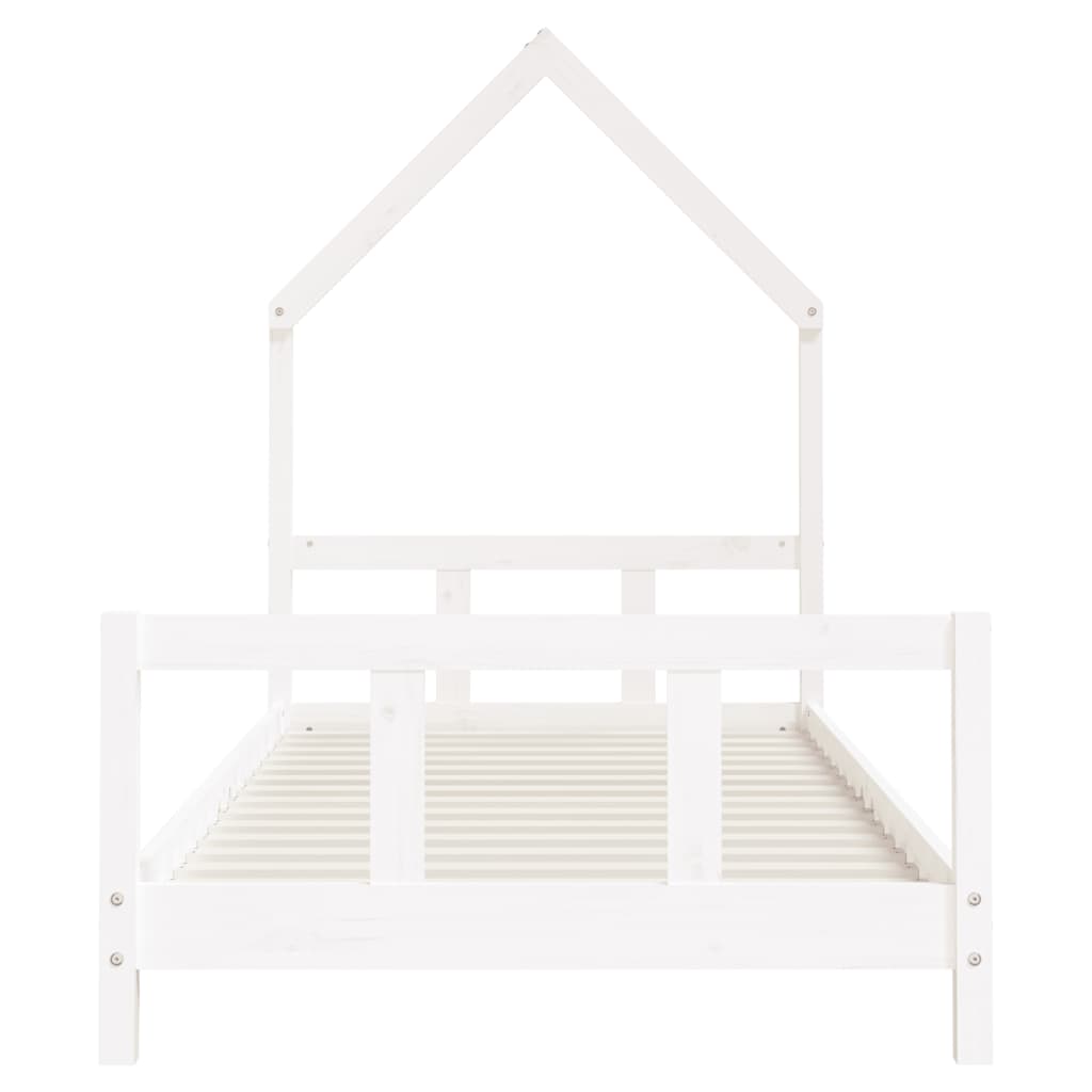 vidaXL Lasten sängynrunko valkoinen 90x200 cm täysi mänty
