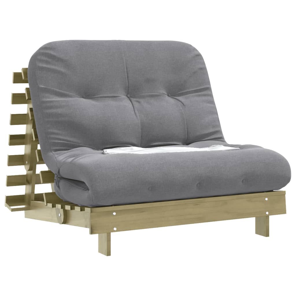 vidaXL Futon vuodesohva patjalla 100x206x11 cm kyllästetty mänty