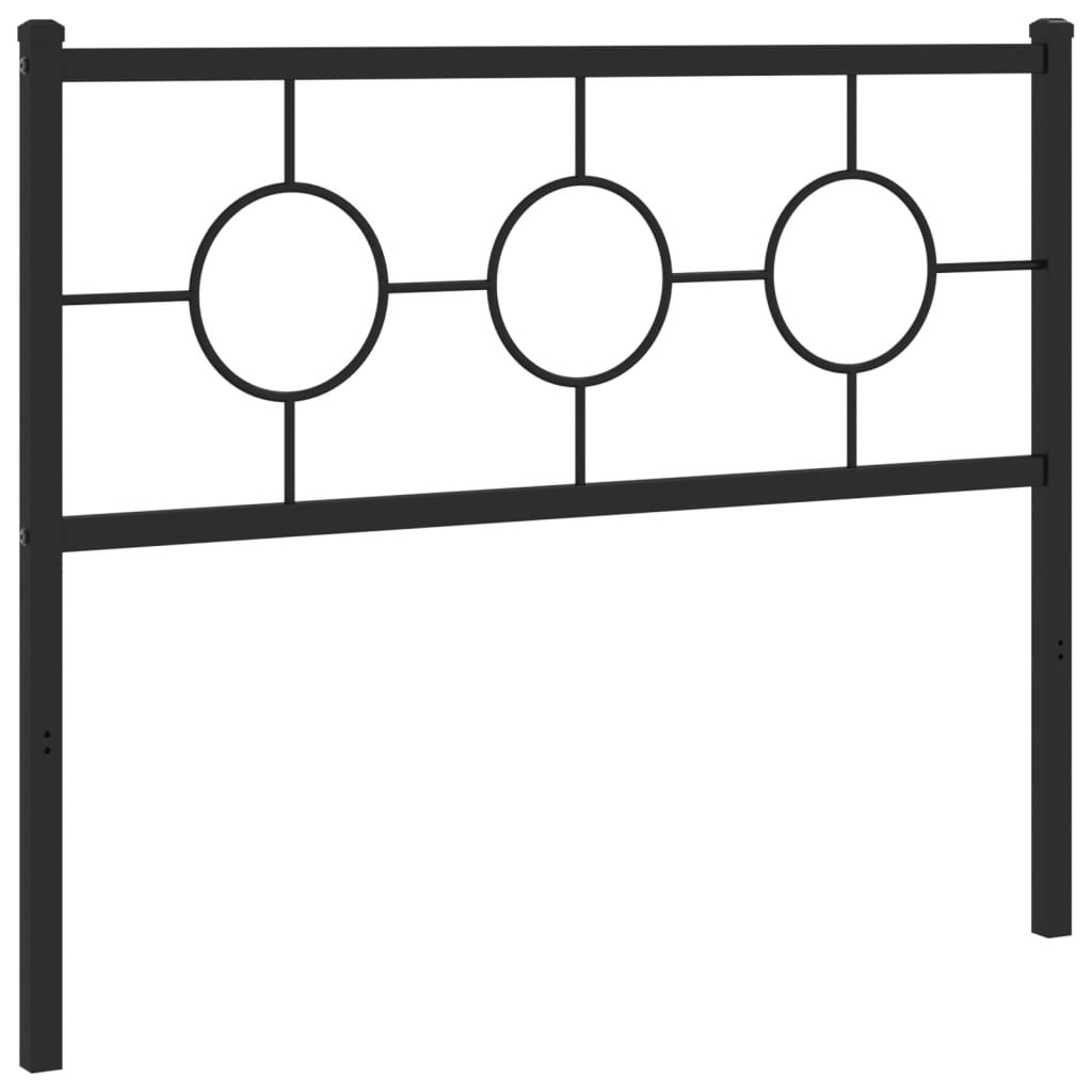 vidaXL Metallinen sängynpääty musta 107 cm