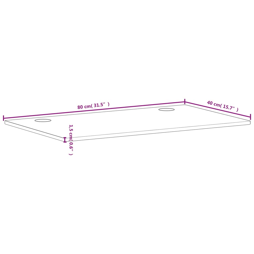 vidaXL Pöytälevy 80x40x1,5 cm täysi pyökki