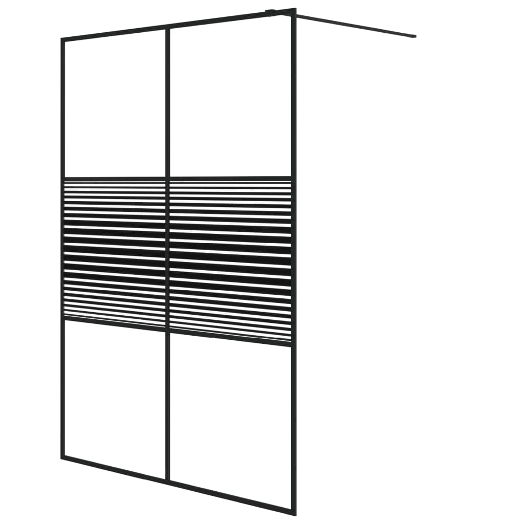 vidaXL Walk-in suihkuseinäke musta 140x195 cm kirkas ESG-lasi