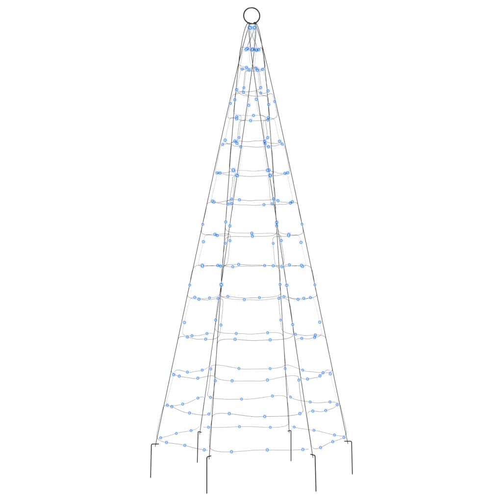 vidaXL Joulukuusivalo lipputankoon 200 sinistä LED-valoa 180 cm