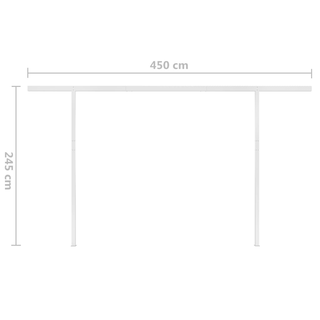 vidaXL Automaattisesti kelattava markiisi tolpilla 4,5x3 m keltavalk.