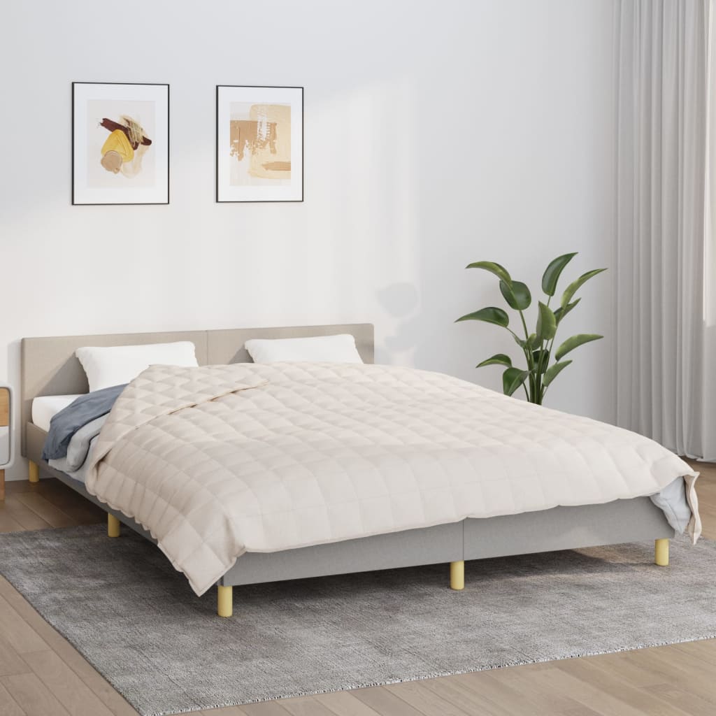 vidaXL Painopeitto vaalea kerma 200x220 cm 9 kg kangas