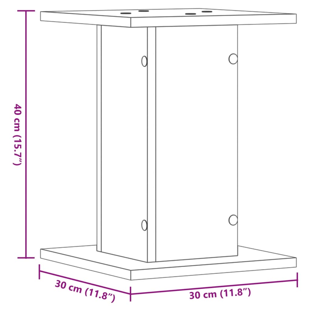 vidaXL Kaiutintelineet 2 kpl vanha puu 30x30x40 cm tekninen puu