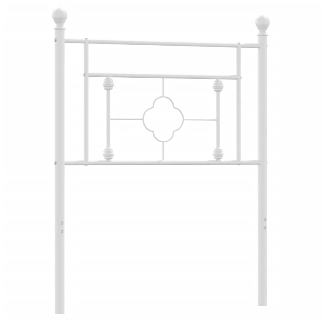 vidaXL Metallinen sängynpääty valkoinen 80 cm