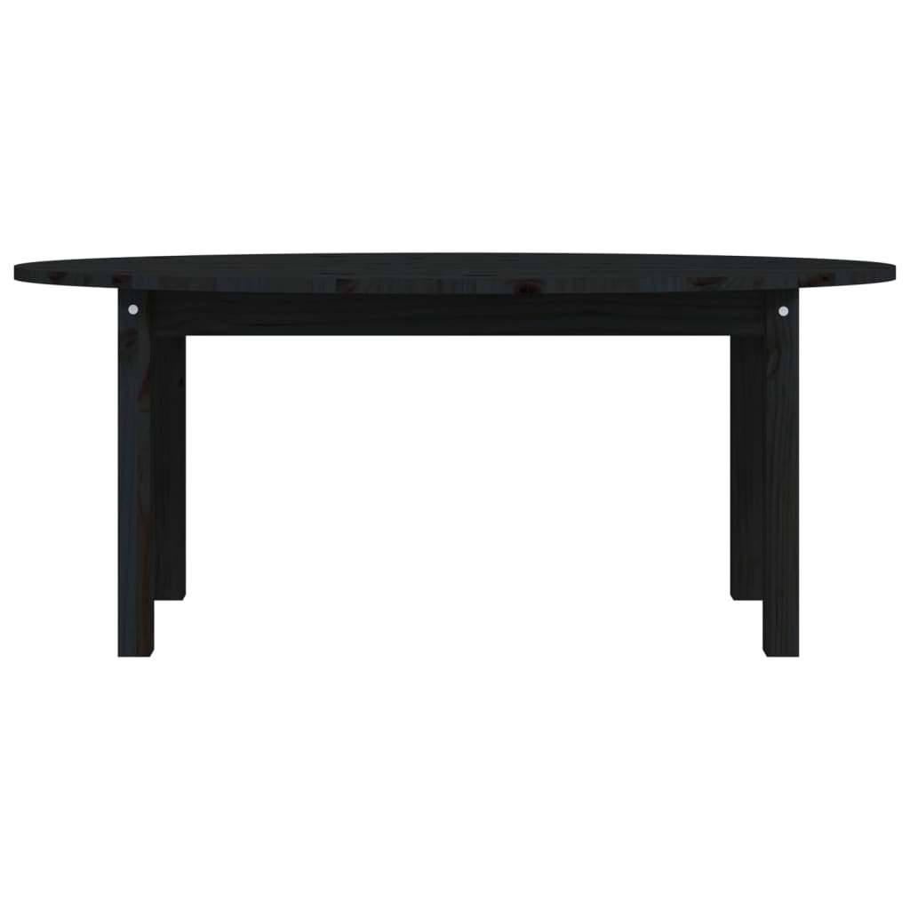 vidaXL Sohvapöytä musta 110x55x45 cm täysi mänty