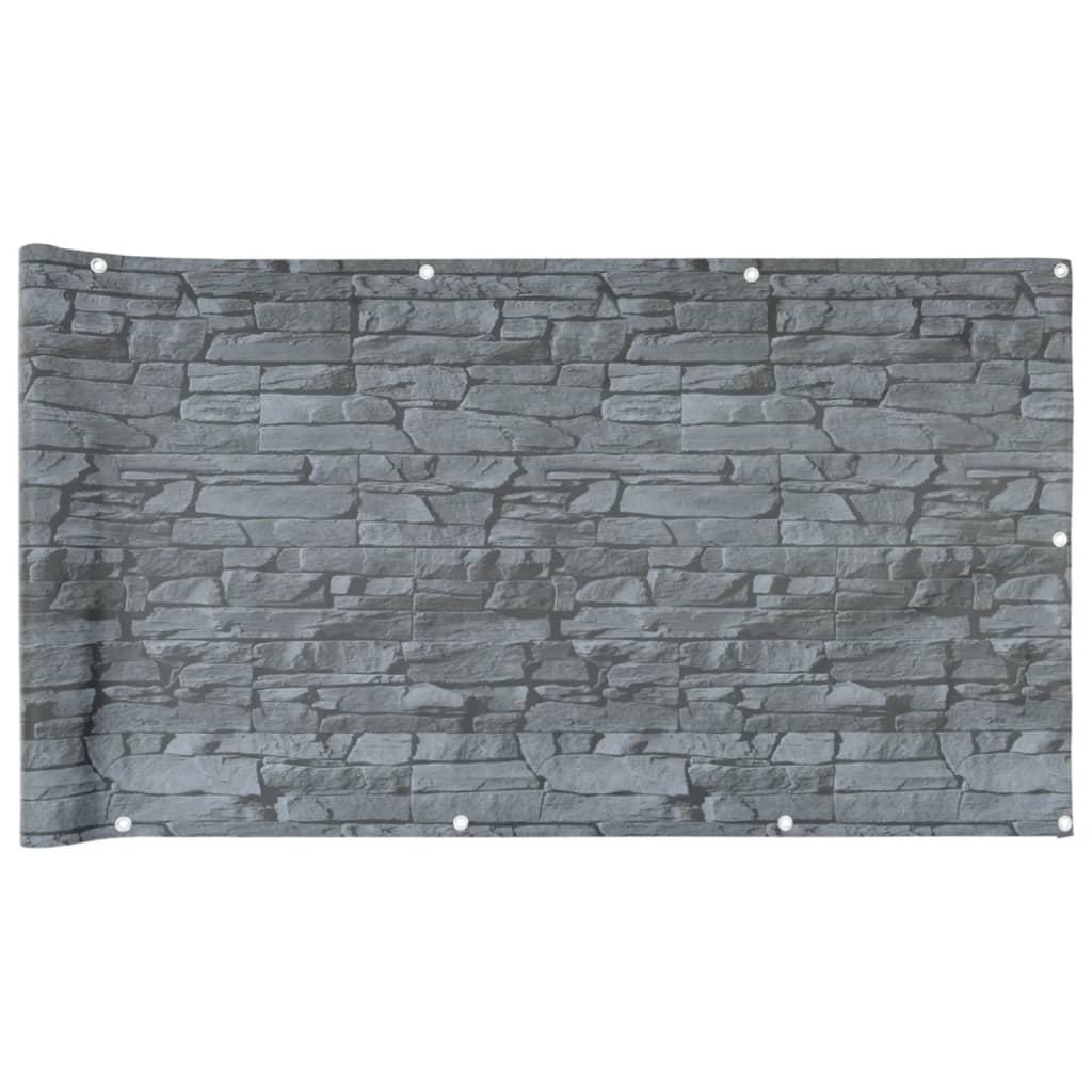 vidaXL Parvekkeen yksityisyyssuoja kivityyli harmaa 300x120 cm PVC