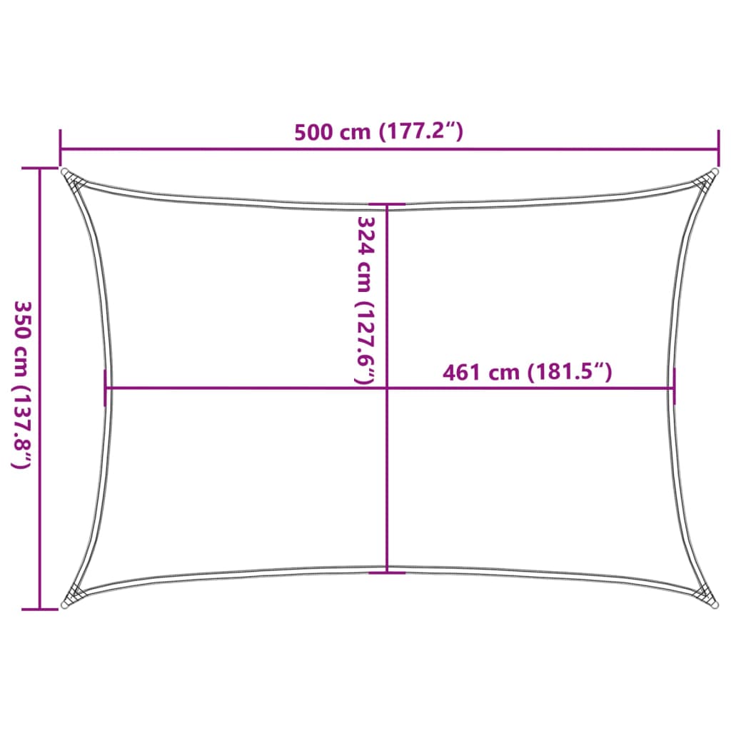 vidaXL Aurinkopurje hiekka 5x3,5 m 100% Oxford polyesteri