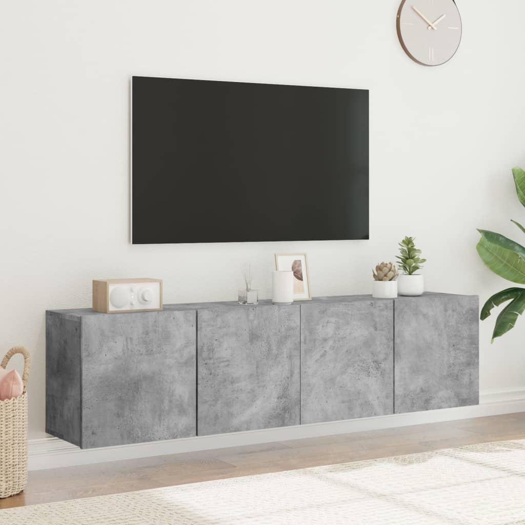 vidaXL TV-kaapit seinäkiinnitettävä 2 kpl betoninharmaa 80x30x41 cm