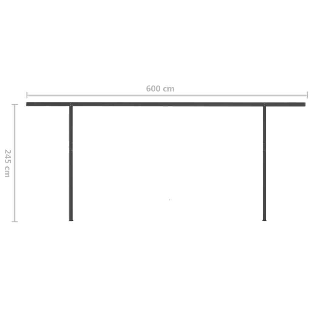 vidaXL Sisäänkelattava markiisi LED/tuulisensori 6x3,5 m sinivalkoinen